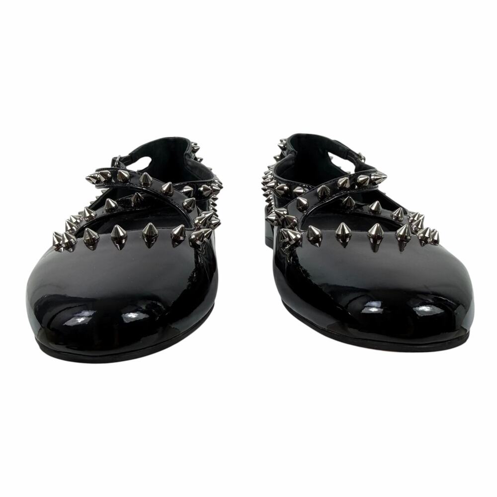Christian Louboutin Pilouta Jane Spiked Patent Flats Black Size 36.5 - Picture 5 of 11